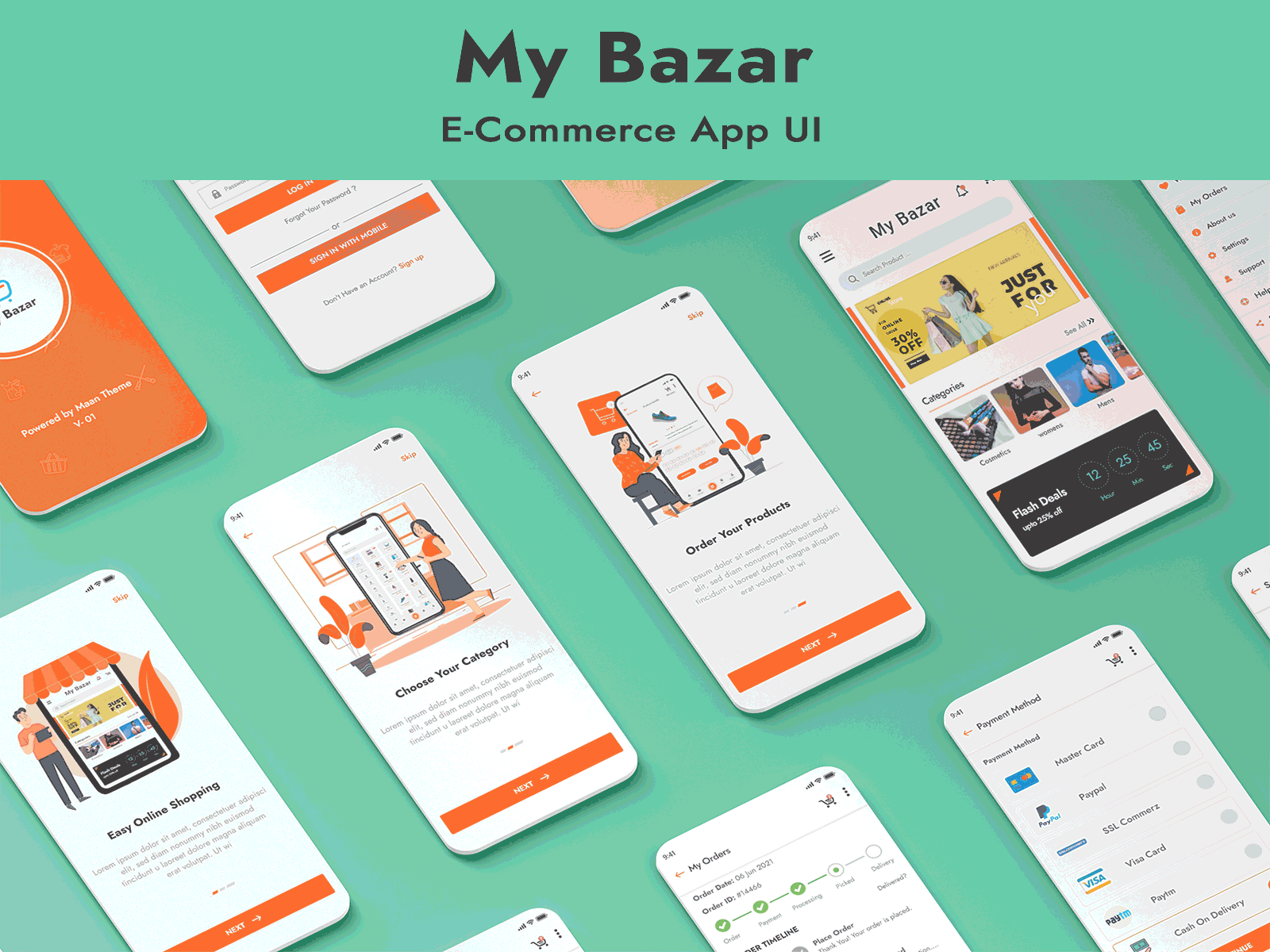 My Bazar E-Commerce App UI animation branding graphic design mobile app motion graphics ui ux web app web application
