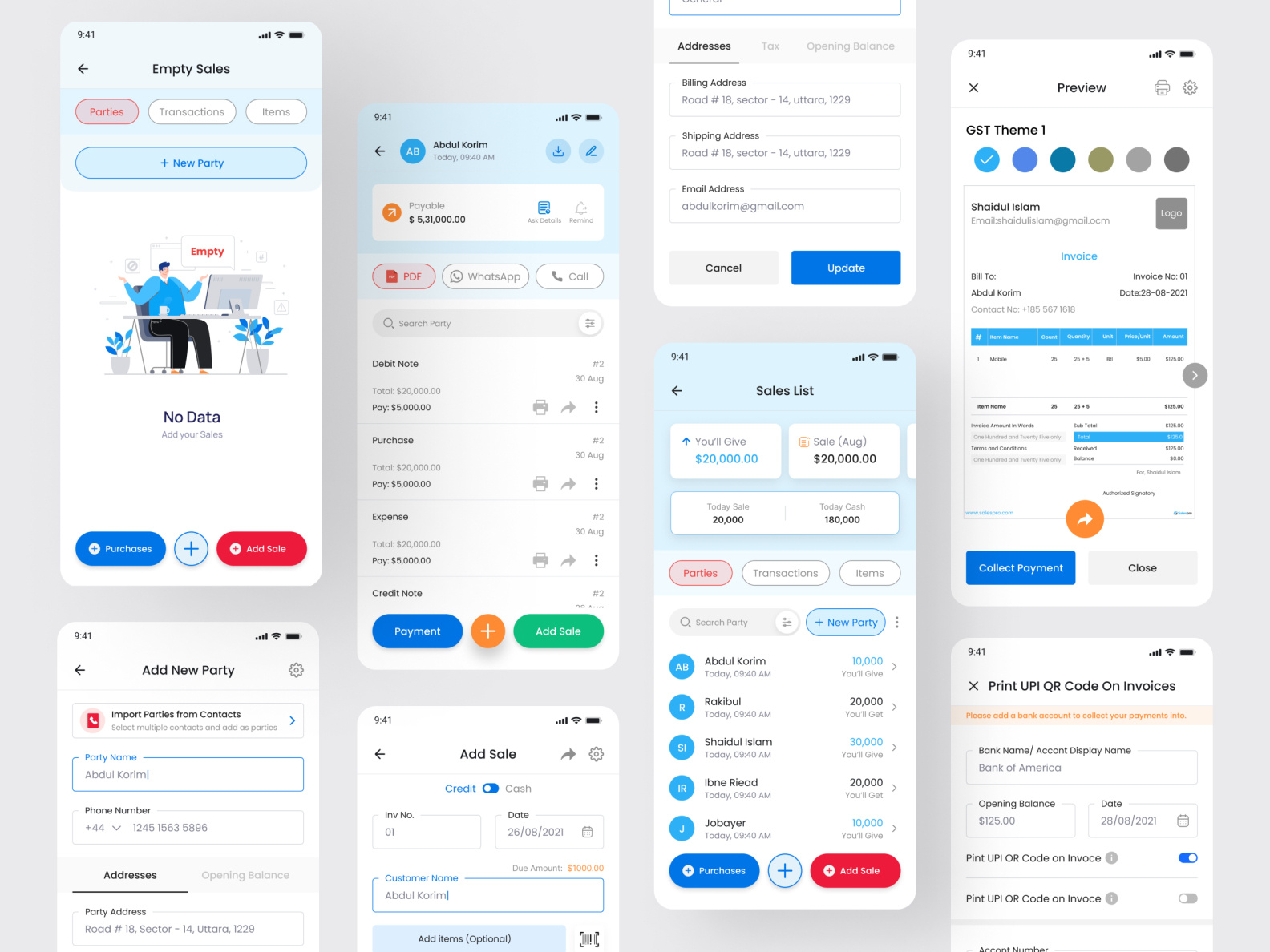 Sales Pro POS Inventory Billing Account Management Flutter UI By Md 