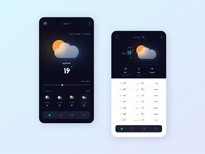 Weather Mobile App - Persian Ver. app design ui weather