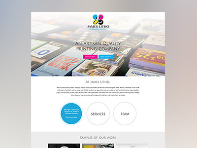 Printing Company's Homepage Mockup cmyk homepage printing company