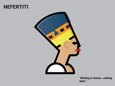 Nefertiti design flat history illustration