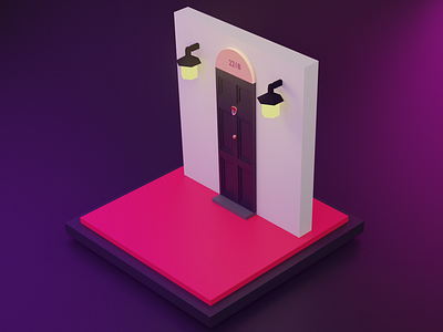 221B - Baker Street 3d low poly minimal