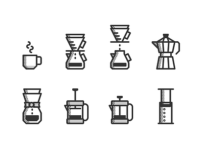 obligatory coffee icons icon set iconography icons illustration pictograms