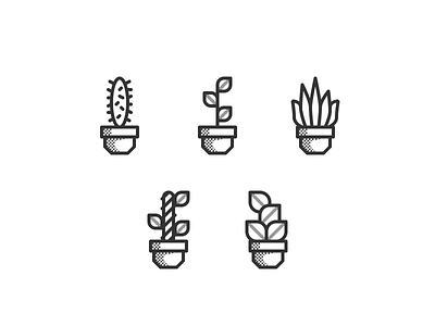 pictograms - houseplants iconography icons iconset illustration pictogram
