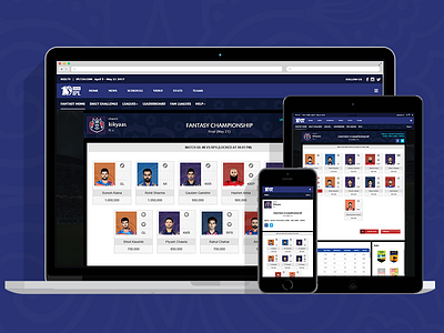 IPL Fantasy League 2017 fantasy ipl league responsive sports ui ux web
