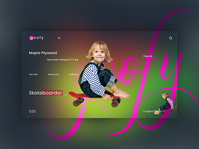 Goofy Skateboard UI Concept 3d adobe photoshop animation app apparel branding cards design dribbble football graphic design icon design illustration logo logo design marketing motion design motion graphics pencil ui