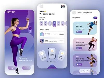 Fitness Status UI Design 3d adobe photoshop animation app behance branding design graphic design illustration instagram ios logo mobile app mobile ios design motion graphics ui web site design