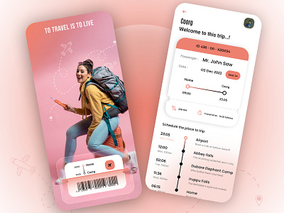Travel trip plan app UI design