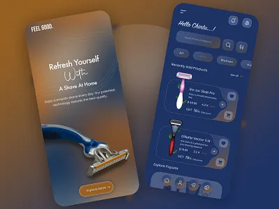 Razor Shaves UI Concept 3d adobe photoshop animation app branding design dribbble figma graphic design illustration logo mobile app motion graphics sketch ui ui app unsplash uploads user interface xd