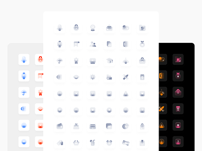 Glossy66 icons commerce communication design figma finance glossy icons iconset media status ui vector