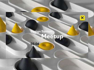 Design System Meetup 3d animation art branding concept design grid illustration logo render