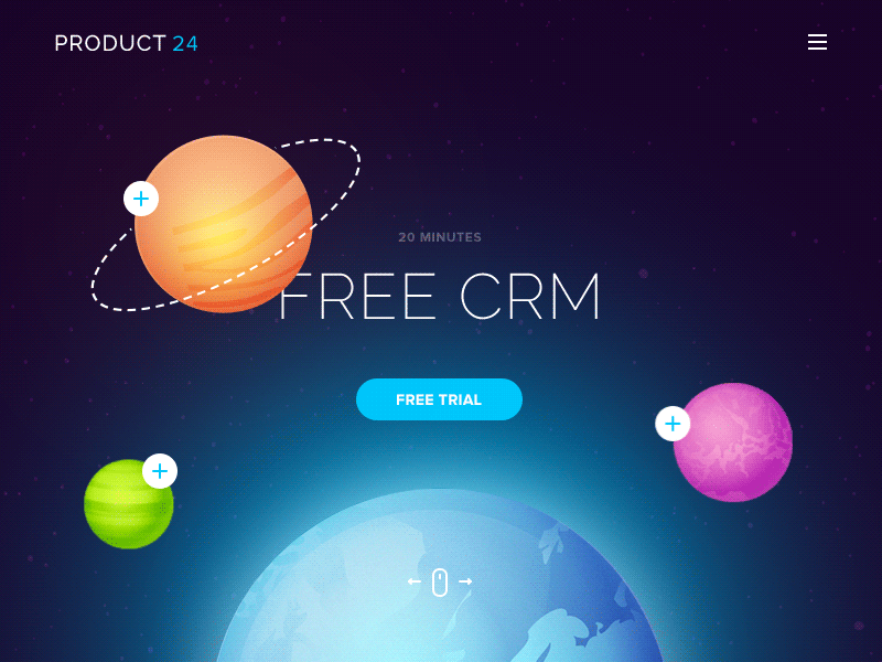 Space CRM Concept animation concept interface landing space ui ux