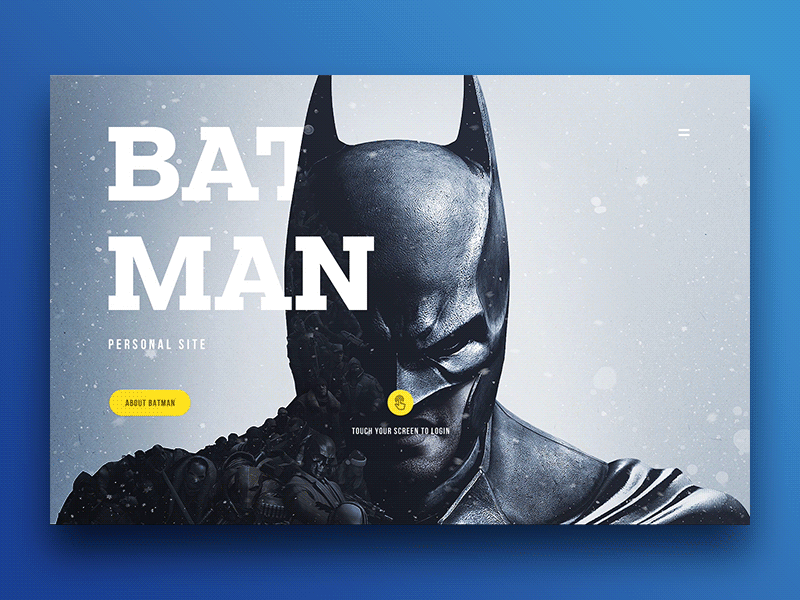 Batman landing adaptive animation batman clean concept grid interface landing ui ux website