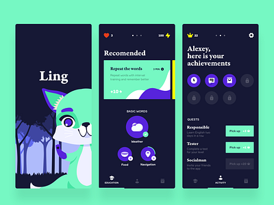 Language app concept app clean concept design interface ios language ui ux