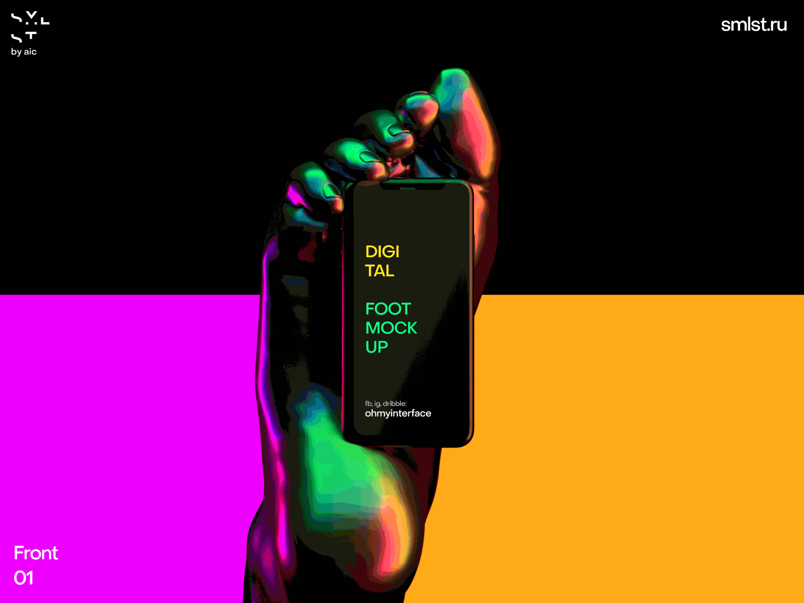 Figma iphone in foot mockup