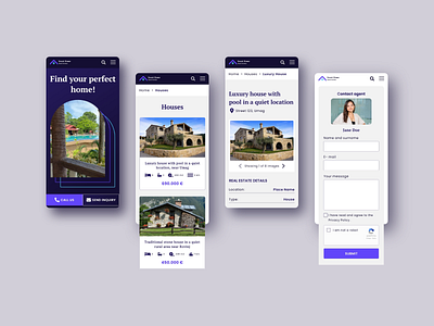 Real estate mobile website design mobile real estate property ui ux web