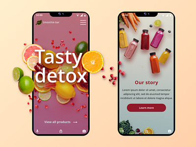 Smoothies concept design food juice mobile ui ux web