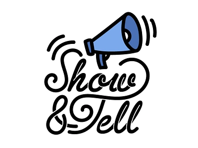 Show&Tell logo illustration logo megaphone show tell typography