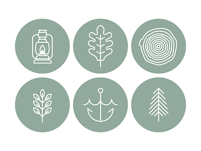 Nature inspired icons forest icons leaf nature wood woods