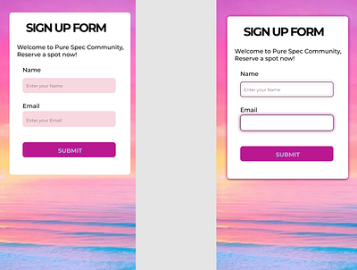 Baby steps : A sign up form.