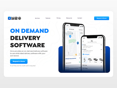 ONRO | On Demand Delivery Software Landing page branding design landing ui ux