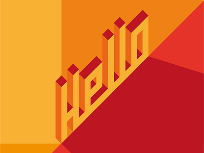 Hello hello illustration orange red typo typography
