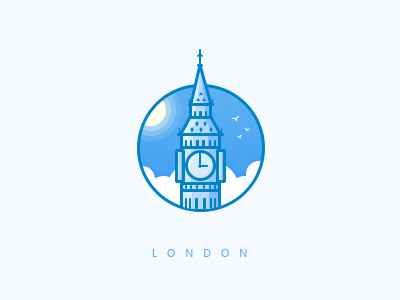 Big Ben bigben blue dribbble icon london photoshop sky ui
