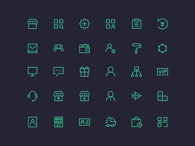 Shop line icons