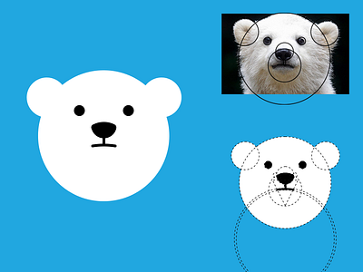 Polar bear animal bear cute fill fluffy geometric grid head