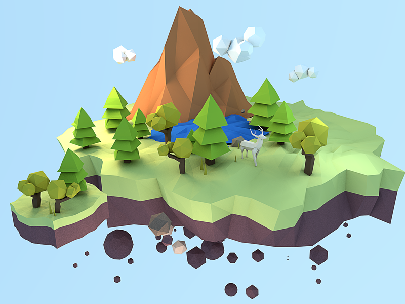 3d islands. Лоу Поли остров. Blender летающий остров лоуполи. Low Poly 3d острова. Летающие острова арт Low Poly.