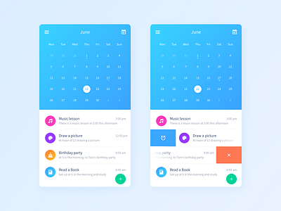 Calendar UI by 彩云Sky 🔥 on Dribbble