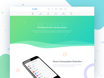 360os-Power Page 360os china css design os phone power ui uix web webdesign website