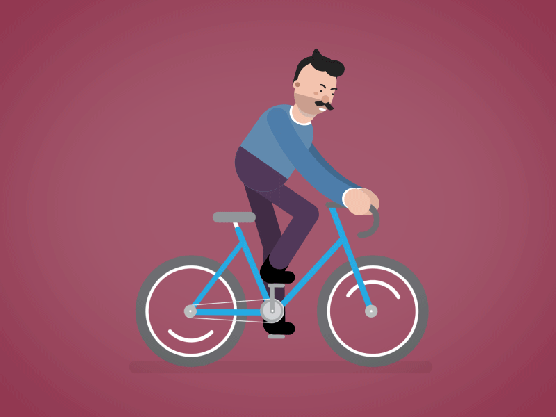 Cyclist aftereffects animation character gif loop motiongraphics