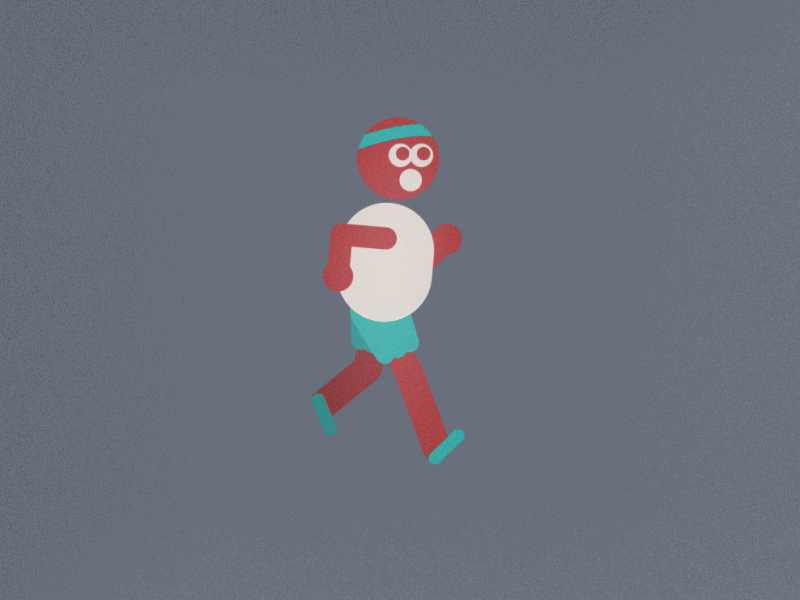 Walk cycle with 'rubberhose' aftereffects animation character gif loop motiongraphics