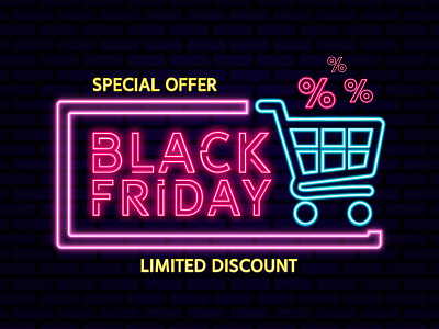 Black Friday banner neon design