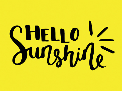 Hello Sunshine brush lettering colour graphic design graphics hand lettering lettering quote typography