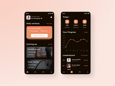 Fitness App appdesign dailyui design designinspo fitness fitnessapp inspiration ui uiux
