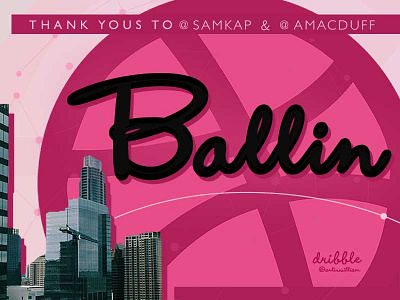 Jim Jones ballin blue circles city debut design dribbble logo first handlettering handtype hello pink