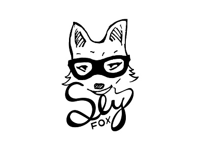 Foxy bandit black and white clothing brand handlettering lettering logo sly slyfox thief typography vector