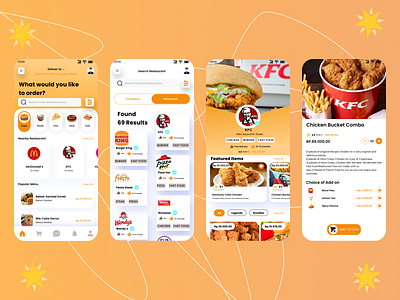 Home screen & ordering screen - Food App