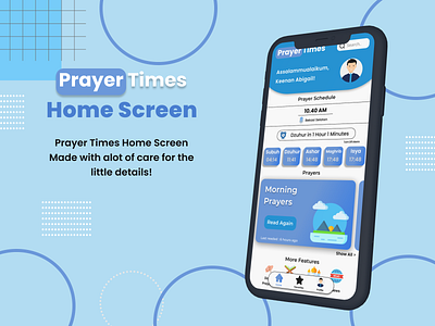 Prayer Times - Home Screen dzikir app home screen prayer times ui