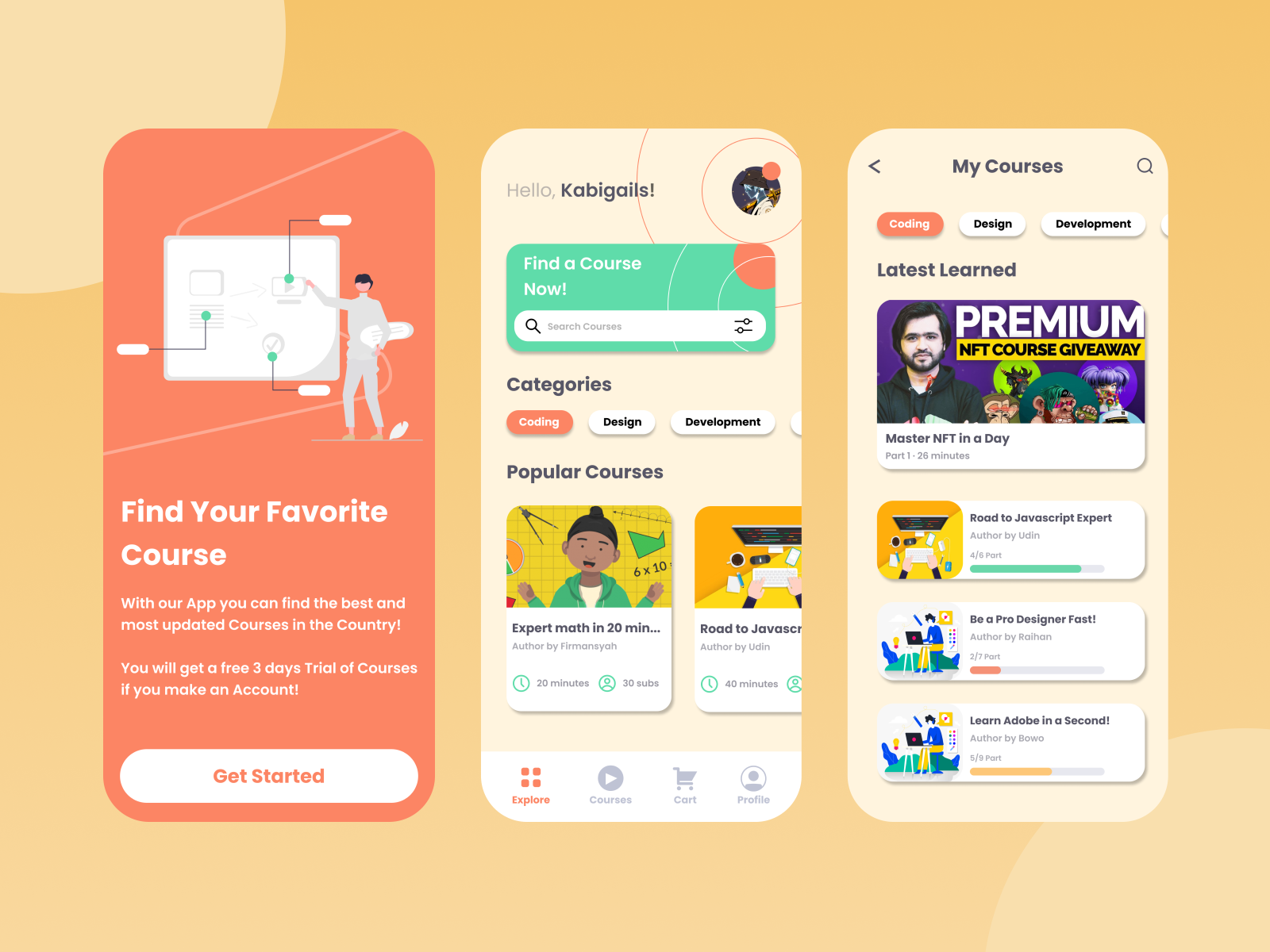 Online Course UI Design by Keenan Abigail on Dribbble