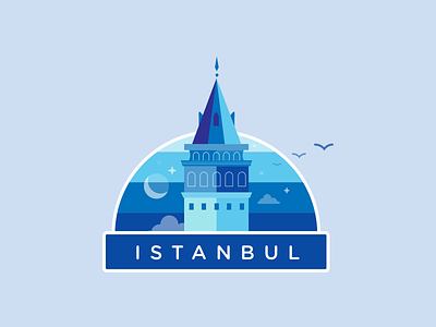 Istanbul Patch badge galata historic icon istanbul patch tower