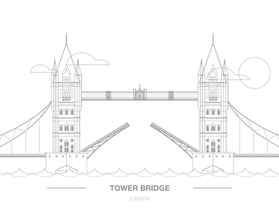 Tower Bridge London history illustration landmark london tower tower bridge uk