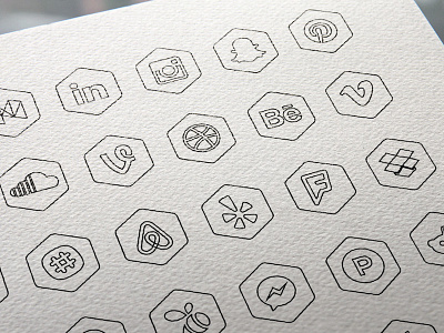 Free Hexagon Icon Set design hexagon icon illustration media print social vector