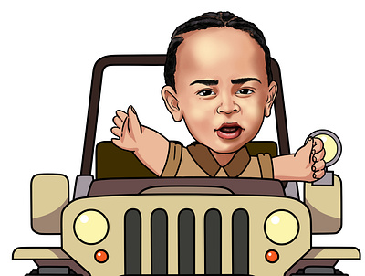 Safari driver avatar caricature cartoon free freestyle illustration