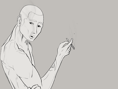 LINEART #2 art digital art graphism illustration lineart male model pose process processing reference shade