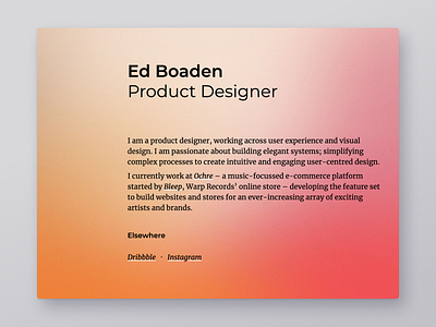 Personal site - gradient