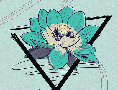 Lotus flower abstract flower illustration original