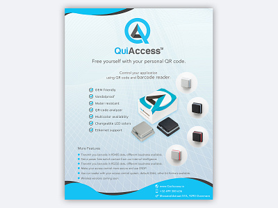 Product Flyer (QR Code Device) branding brochure design flyer hero one pager photo manipulating photoshop print